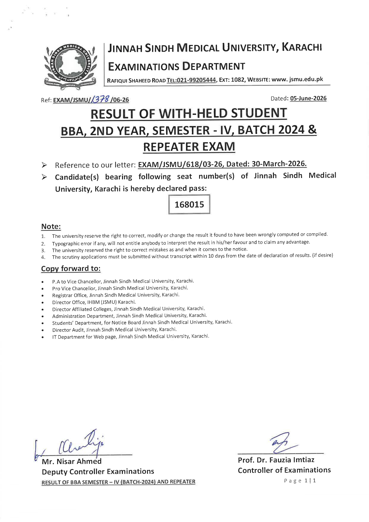 JSMU Result 2026 for BBA 2nd & 3rd Year Sem IV & VI Batch 2023 & 2024 Declared